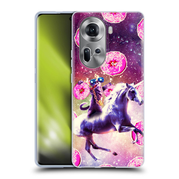 Random Galaxy Mixed Designs Thug Cat Riding Unicorn Soft Gel Case for OPPO Reno11