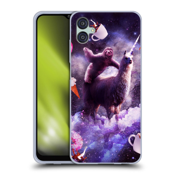 Random Galaxy Mixed Designs Sloth Riding Unicorn Soft Gel Case for Samsung Galaxy M04 5G / A04e