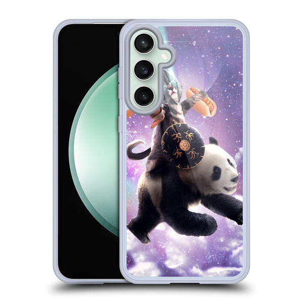 Random Galaxy Mixed Designs Warrior Cat Riding Panda Soft Gel Case for Samsung Galaxy S23 FE 5G