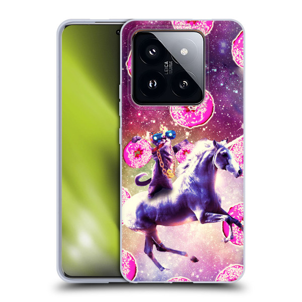 Random Galaxy Mixed Designs Thug Cat Riding Unicorn Soft Gel Case for Xiaomi 14 Pro