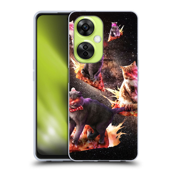 Random Galaxy Space Cat Fire Pizza Soft Gel Case for OnePlus Nord CE 3 Lite 5G