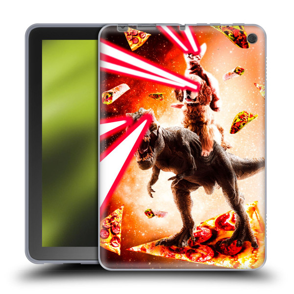 Random Galaxy Space Cat Dinosaur & Dog Lazer Eye Soft Gel Case for Amazon Fire HD 8/Fire HD 8 Plus 2020