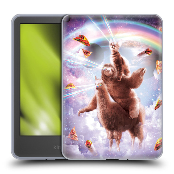 Random Galaxy Space Llama Sloth & Cat Lazer Eyes Soft Gel Case for Amazon Kindle 11th Gen 6in 2022