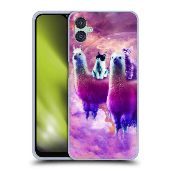 Random Galaxy Space Llama Kitty & Cat Soft Gel Case for Samsung Galaxy M04 5G / A04e