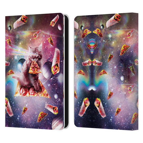 Random Galaxy Space Pizza Ride Outer Space Lazer Cat Leather Book Wallet Case Cover For Amazon Kindle 11th Gen 6in 2022