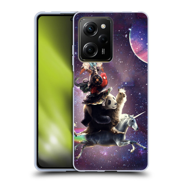 Random Galaxy Space Llama Unicorn Space Ride Soft Gel Case for Xiaomi Redmi Note 12 Pro 5G