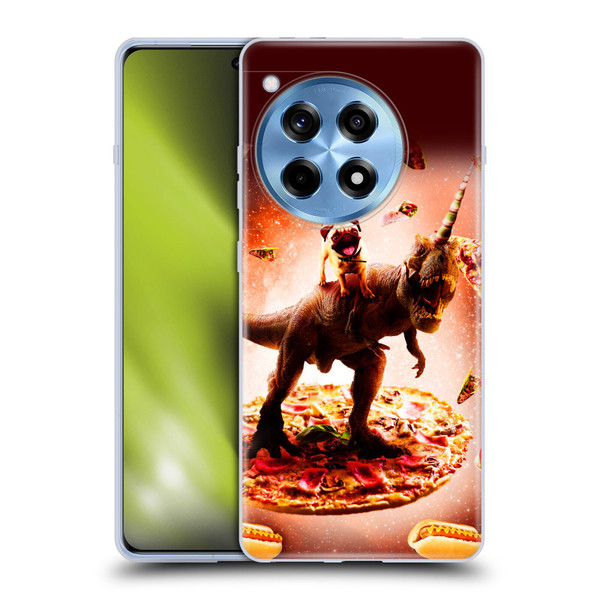 Random Galaxy Space Pizza Ride Pug & Dinosaur Unicorn Soft Gel Case for OnePlus 12R