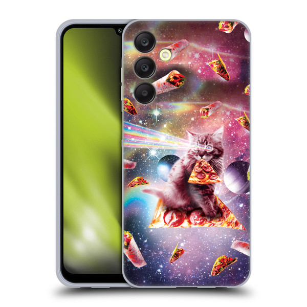 Random Galaxy Space Pizza Ride Outer Space Lazer Cat Soft Gel Case for Samsung Galaxy A25 5G