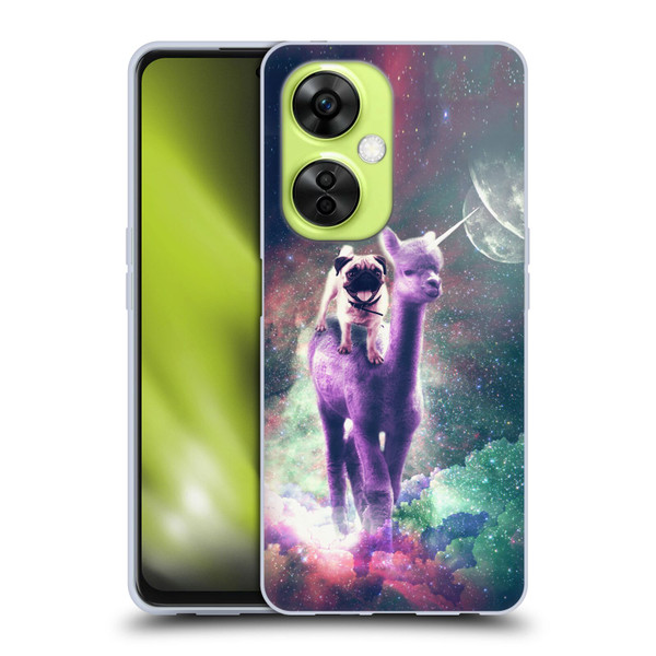 Random Galaxy Space Unicorn Ride Pug Riding Llama Soft Gel Case for OnePlus Nord CE 3 Lite 5G