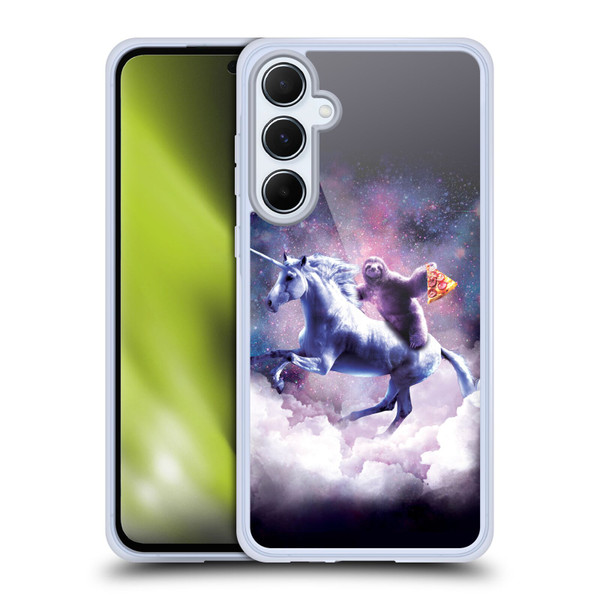 Random Galaxy Space Unicorn Ride Pizza Sloth Soft Gel Case for Samsung Galaxy A55 5G