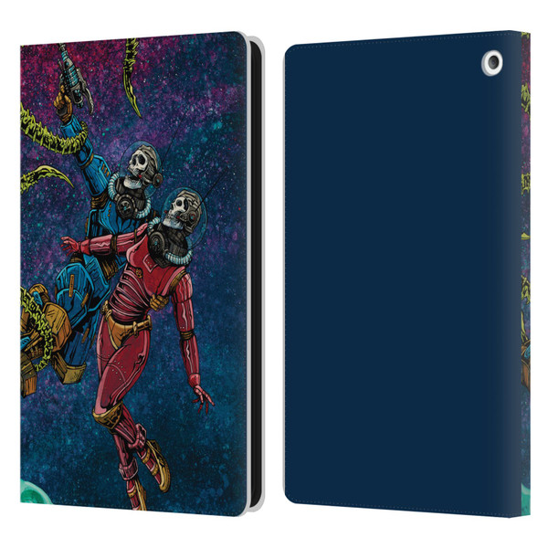 David Lozeau Colourful Grunge Astronaut Space Couple Love Leather Book Wallet Case Cover For Amazon Fire HD 8/Fire HD 8 Plus 2020