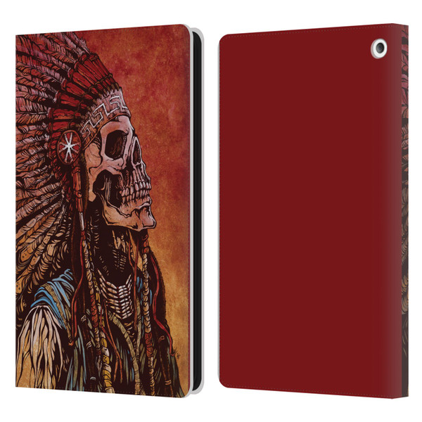 David Lozeau Colourful Grunge Native American Leather Book Wallet Case Cover For Amazon Fire HD 8/Fire HD 8 Plus 2020