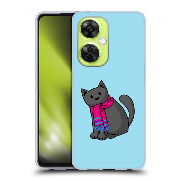 Beth Wilson Doodlecats Cold In A Scarf Soft Gel Case for OnePlus Nord CE 3 Lite 5G