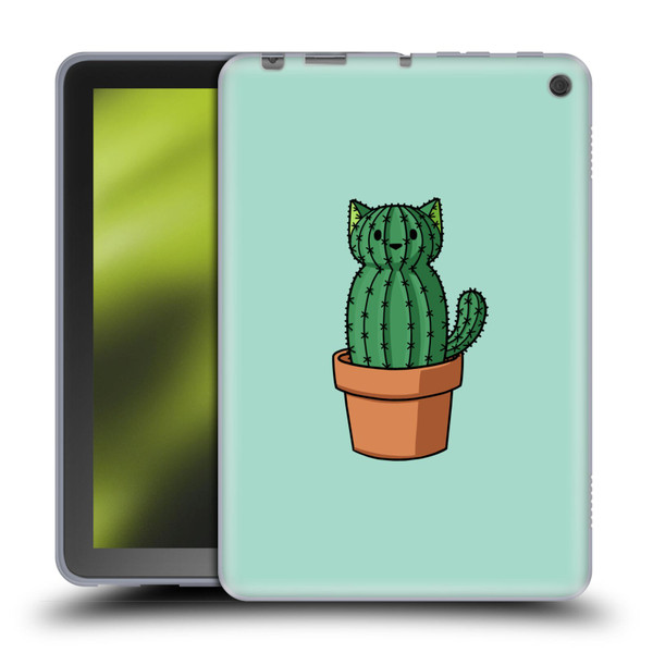 Beth Wilson Doodlecats Cactus Soft Gel Case for Amazon Fire HD 8/Fire HD 8 Plus 2020