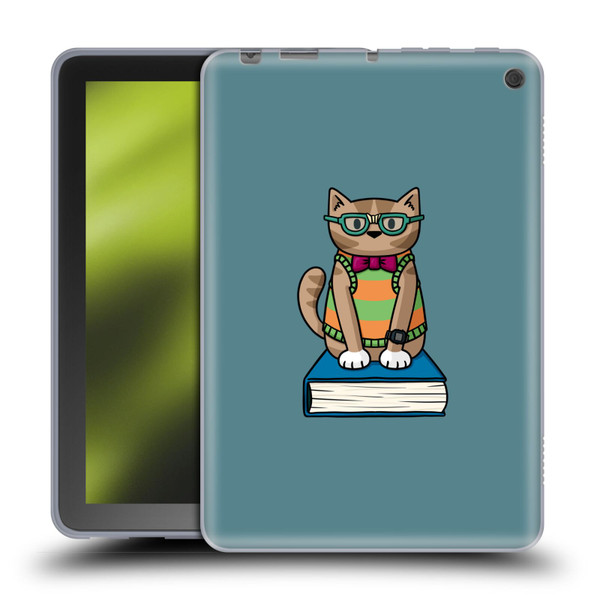 Beth Wilson Doodlecats Nerd Soft Gel Case for Amazon Fire HD 8/Fire HD 8 Plus 2020