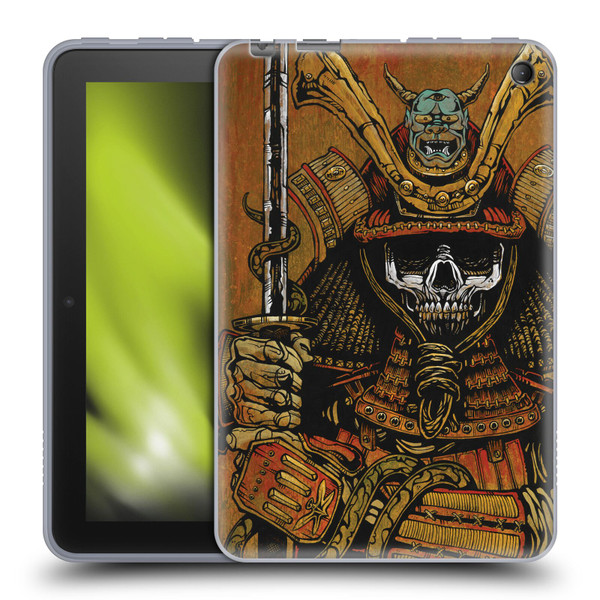 David Lozeau Colourful Grunge Samurai Soft Gel Case for Amazon Fire 7 2022