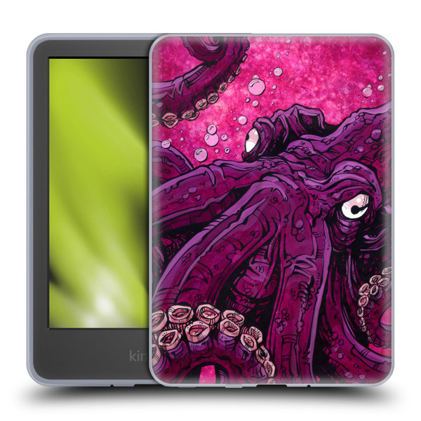 David Lozeau Colourful Grunge Octopus Squid Soft Gel Case for Amazon Kindle 11th Gen 6in 2022