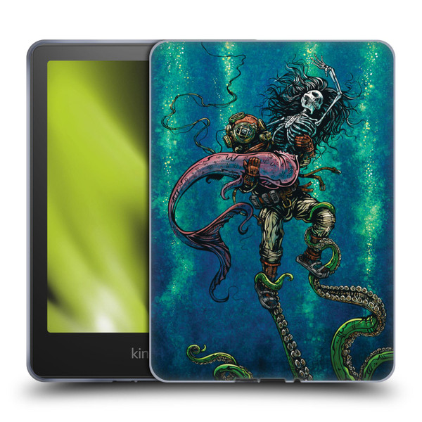 David Lozeau Colourful Grunge Diver And Mermaid Soft Gel Case for Amazon Kindle Paperwhite 5 (2021)