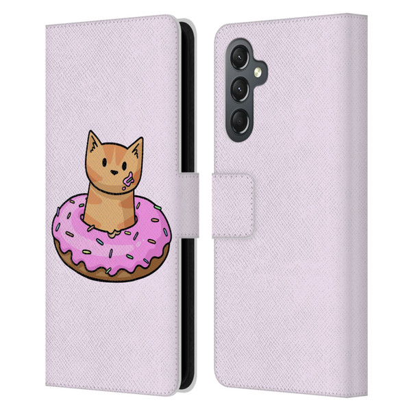 Beth Wilson Doodlecats Donut Leather Book Wallet Case Cover For Samsung Galaxy A25 5G