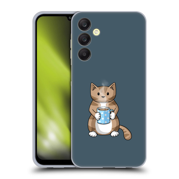 Beth Wilson Doodlecats Coffee Drinking Soft Gel Case for Samsung Galaxy A25 5G