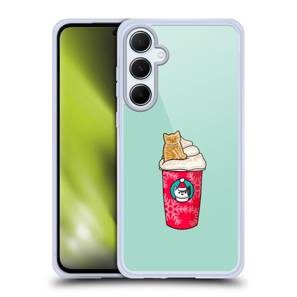 Beth Wilson Doodlecats Gingerbread Latte Soft Gel Case for Samsung Galaxy A55 5G