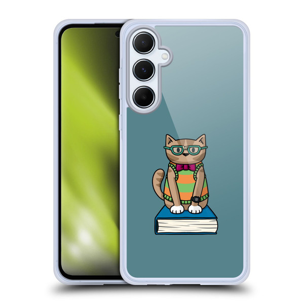 Beth Wilson Doodlecats Nerd Soft Gel Case for Samsung Galaxy A55 5G