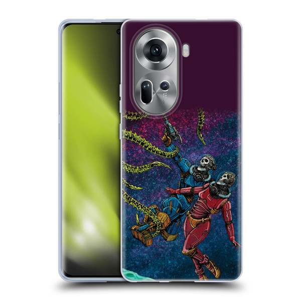 David Lozeau Colourful Grunge Astronaut Space Couple Love Soft Gel Case for OPPO Reno11