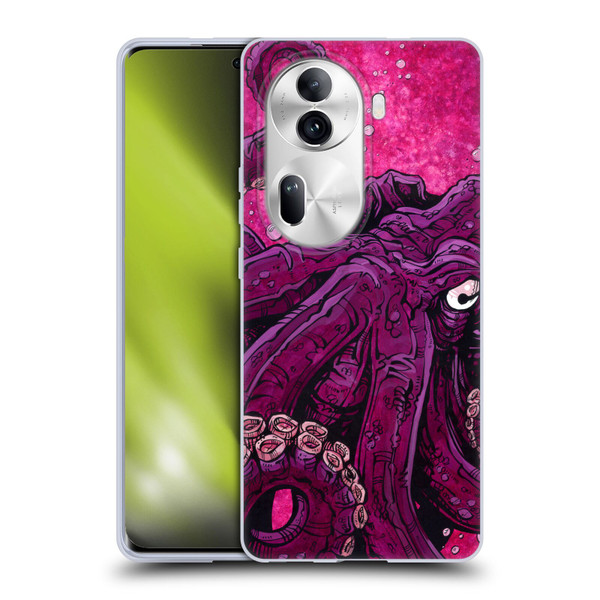 David Lozeau Colourful Grunge Octopus Squid Soft Gel Case for OPPO Reno11 Pro