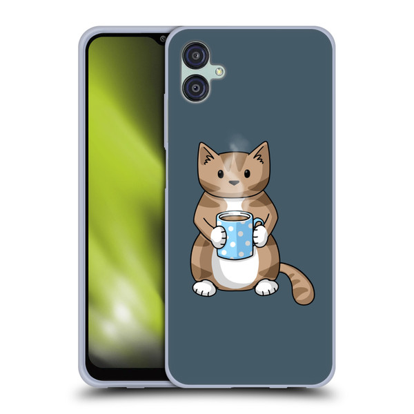 Beth Wilson Doodlecats Coffee Drinking Soft Gel Case for Samsung Galaxy M04 5G / A04e