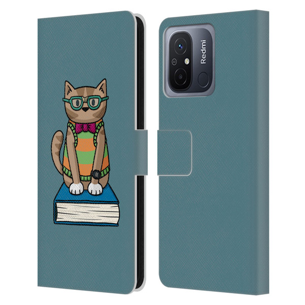 Beth Wilson Doodlecats Nerd Leather Book Wallet Case Cover For Xiaomi Redmi 12C