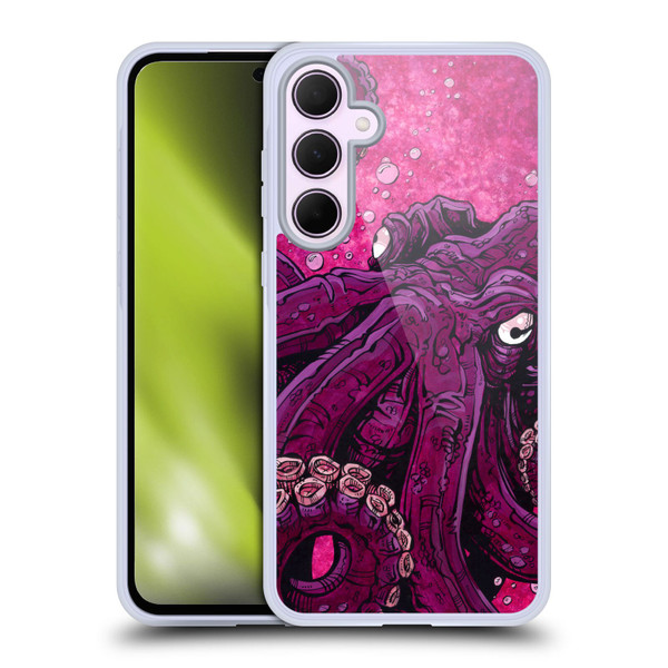 David Lozeau Colourful Grunge Octopus Squid Soft Gel Case for Samsung Galaxy A35 5G