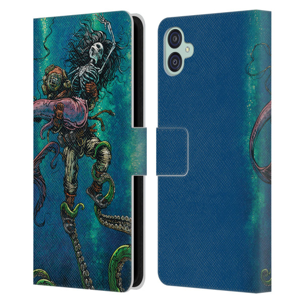 David Lozeau Colourful Grunge Diver And Mermaid Leather Book Wallet Case Cover For Samsung Galaxy M04 5G / A04e