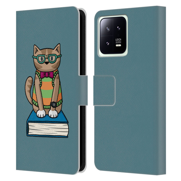 Beth Wilson Doodlecats Nerd Leather Book Wallet Case Cover For Xiaomi 13 5G