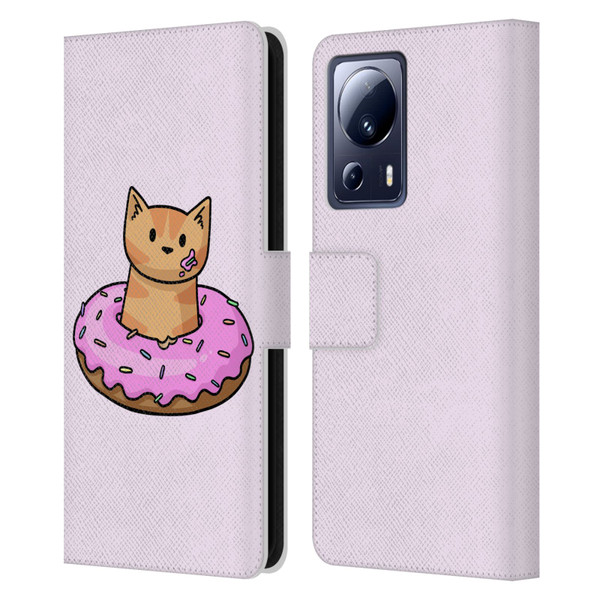 Beth Wilson Doodlecats Donut Leather Book Wallet Case Cover For Xiaomi 13 Lite 5G