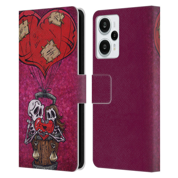 David Lozeau Colourful Grunge Day Of The Dead Leather Book Wallet Case Cover For Xiaomi Redmi Note 12T