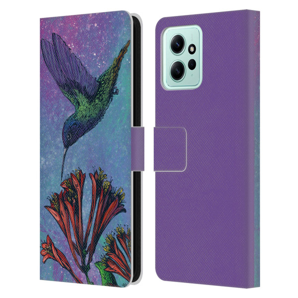 David Lozeau Colourful Grunge The Hummingbird Leather Book Wallet Case Cover For Xiaomi Redmi 12