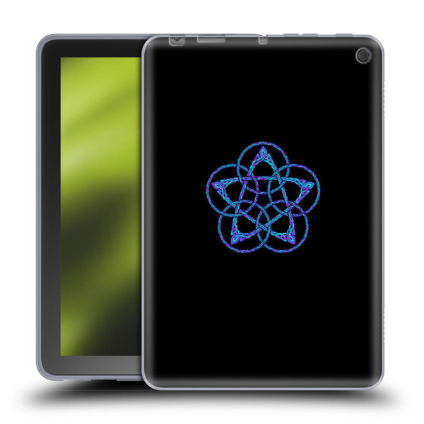 Beth Wilson Celtic Knot Stars Blue & Purple Circles Soft Gel Case for Amazon Fire HD 8/Fire HD 8 Plus 2020