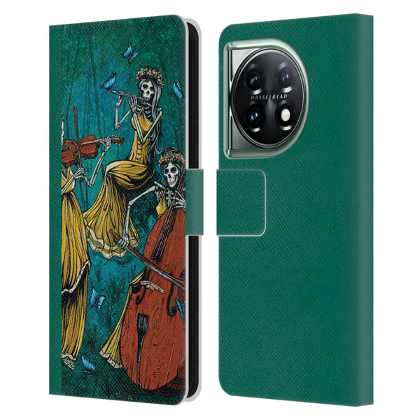 David Lozeau Colourful Art Three Female Leather Book Wallet Case Cover For OnePlus 11 5G