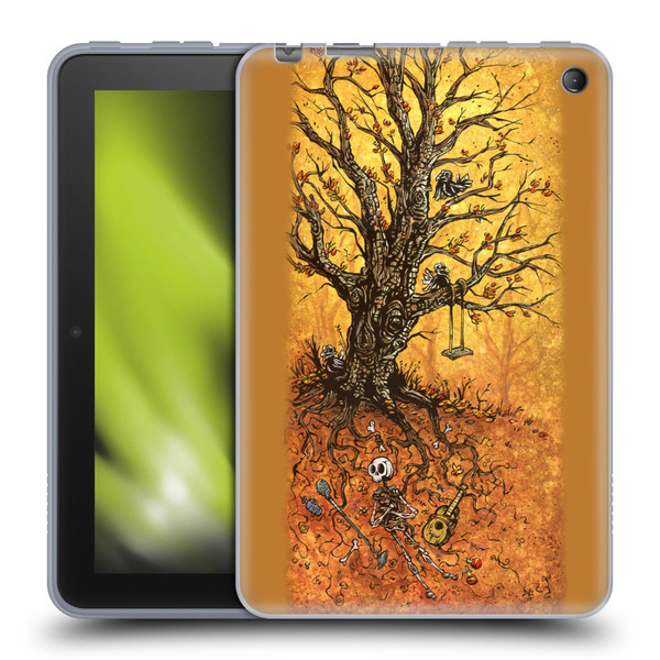 David Lozeau Colourful Art Tree Of Life Soft Gel Case for Amazon Fire 7 2022