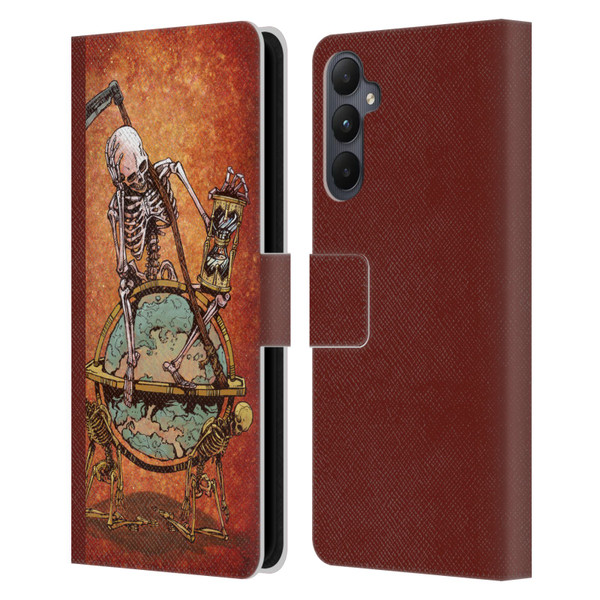 David Lozeau Colourful Art Memento Mori Leather Book Wallet Case Cover For Samsung Galaxy A05s