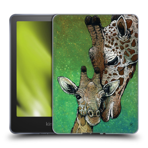 David Lozeau Colourful Art Giraffe Soft Gel Case for Amazon Kindle Paperwhite 5 (2021)