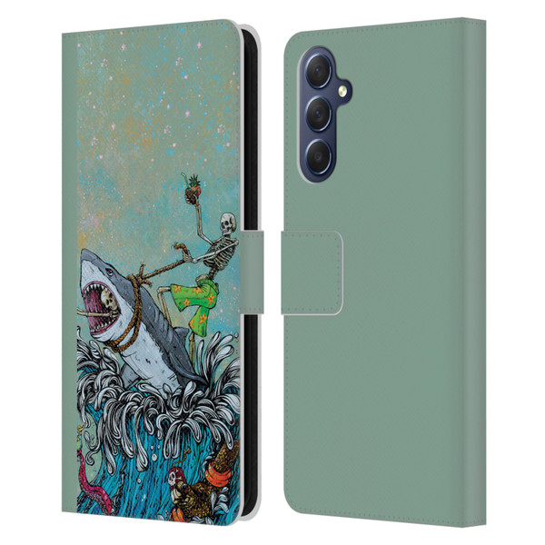 David Lozeau Colourful Art Surfing Leather Book Wallet Case Cover For Samsung Galaxy M54 5G