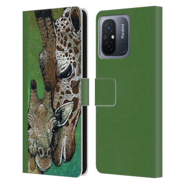 David Lozeau Colourful Art Giraffe Leather Book Wallet Case Cover For Xiaomi Redmi 12C