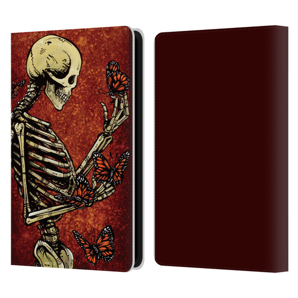 David Lozeau Skeleton Grunge Butterflies Leather Book Wallet Case Cover For Amazon Kindle Paperwhite 5 (2021)