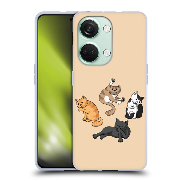 Beth Wilson Doodle Cats 2 Washing Time Soft Gel Case for OnePlus Nord 3 5G