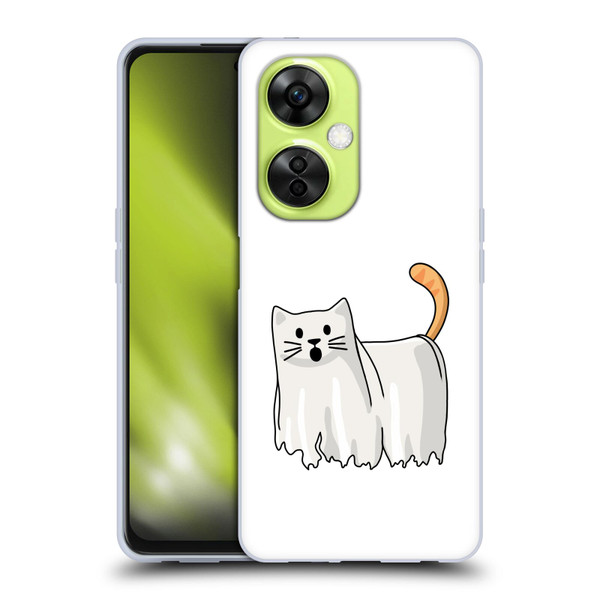 Beth Wilson Doodle Cats 2 Halloween Ghost Soft Gel Case for OnePlus Nord CE 3 Lite 5G