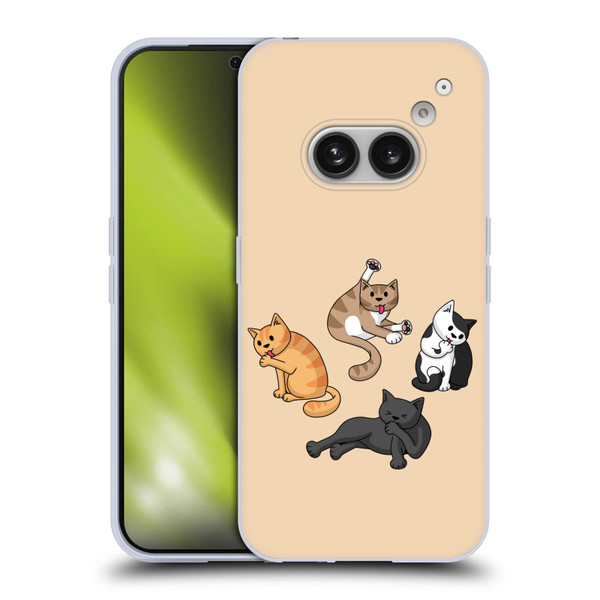 Beth Wilson Doodle Cats 2 Washing Time Soft Gel Case for Nothing Phone (2a)