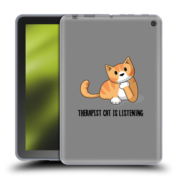 Beth Wilson Doodle Cats 2 Therapist Soft Gel Case for Amazon Fire HD 8/Fire HD 8 Plus 2020