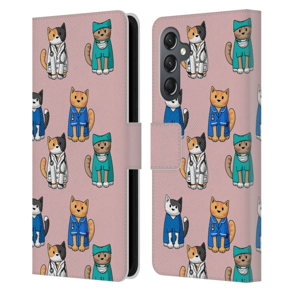 Beth Wilson Doodle Cats 2 Professionals Leather Book Wallet Case Cover For Samsung Galaxy A25 5G