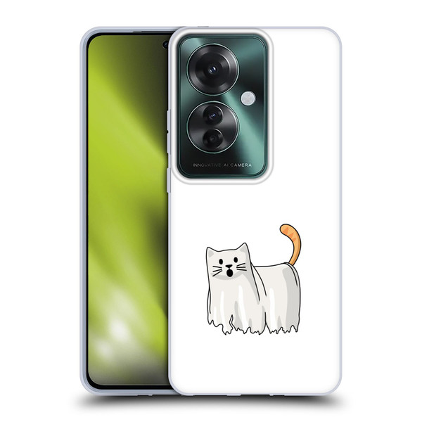 Beth Wilson Doodle Cats 2 Halloween Ghost Soft Gel Case for OPPO Reno11 F 5G / F25 Pro 5G